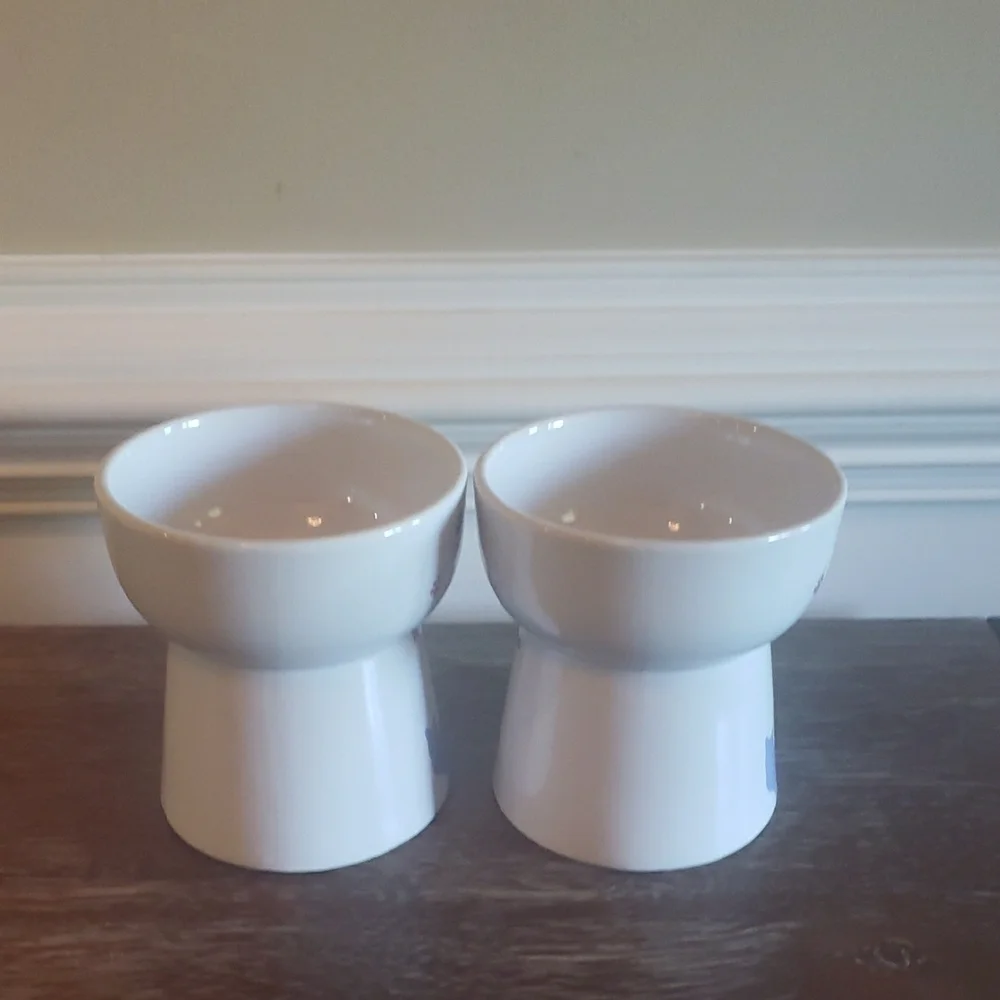 New! Frisco Cat Print Non-Skid Elevated Ceramic Cat Bowl, 1.5 cup (2 bowls)
